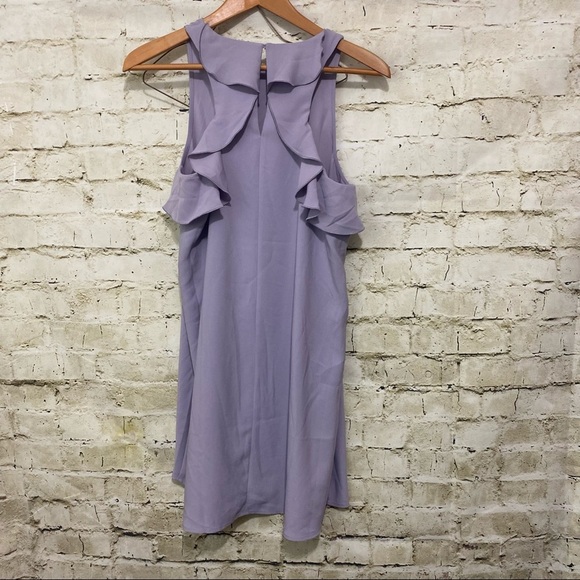 LOFT Purple Sleeveless Ruffle Shift Dress - Picture 2 of 4